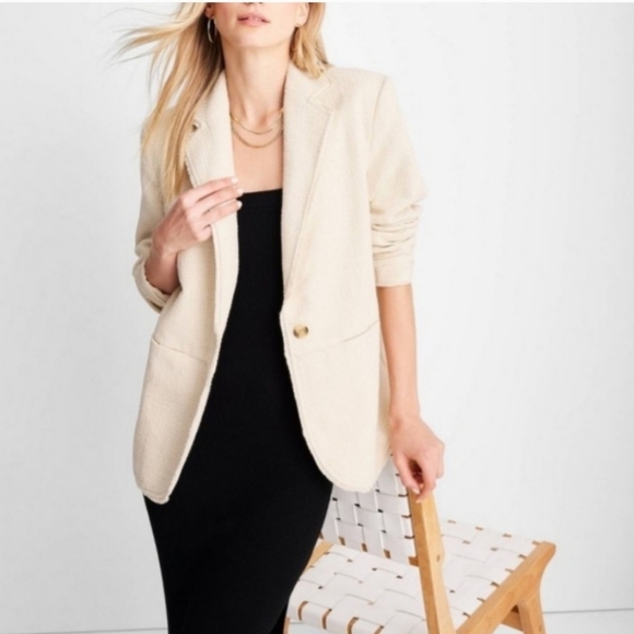 NWT Future Collective X Jenny K. Lopez Tweed Blazer Jacket in Ivory Size 3X ✨ - Picture 5 of 13